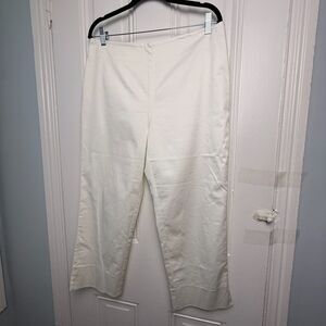 Lilly & Van Capri Pants Womens 12 White Side Zip Tapered Preppy Beach Vacation